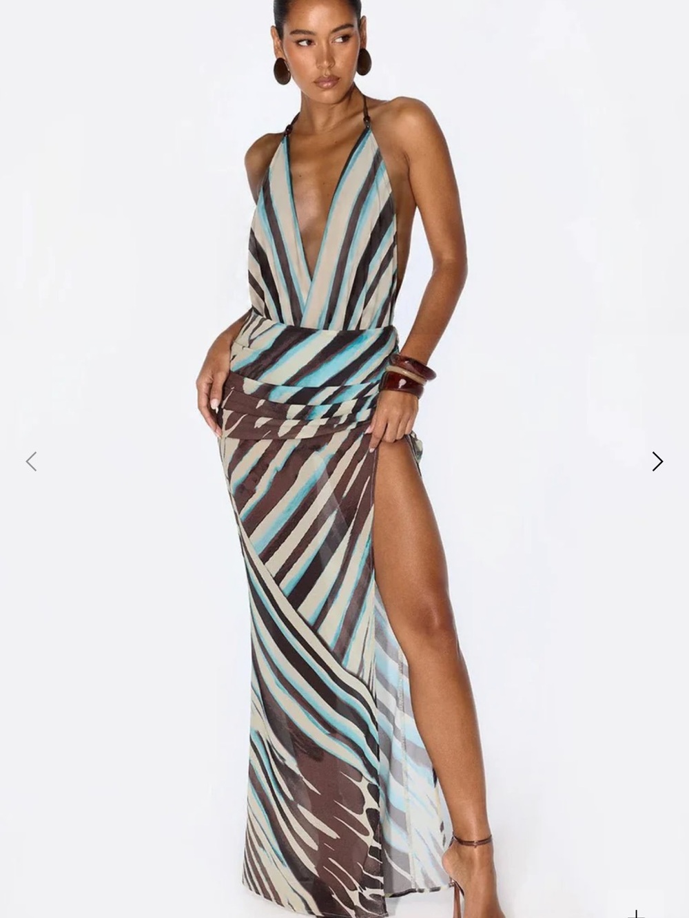 MURCI BLUE NILE ZEBRA MAXI DRESS NWT